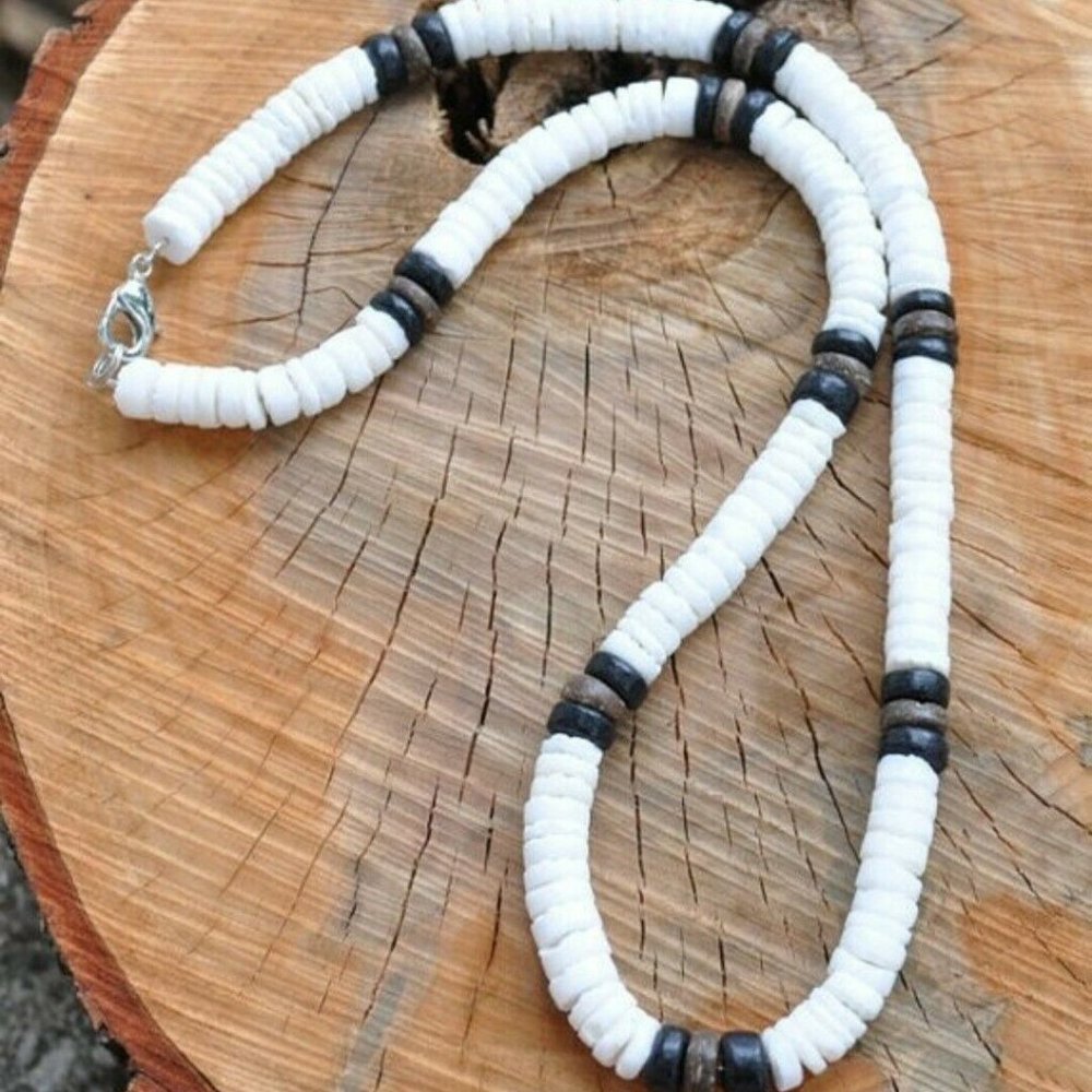 Hawaiian Clamshell and Coconut Tropical Necklace